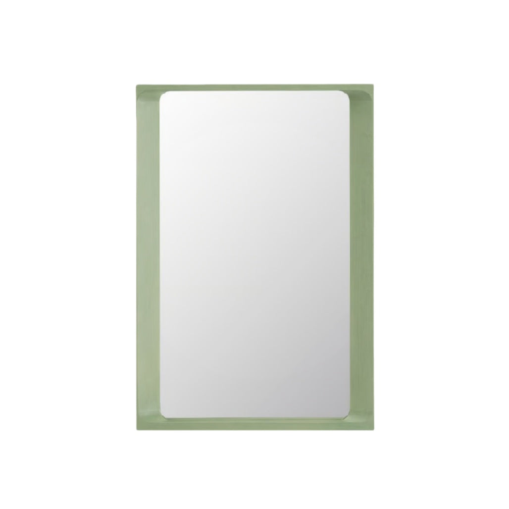 Modern Green Framed Wall Mirror - Sleek Design for Home Decor