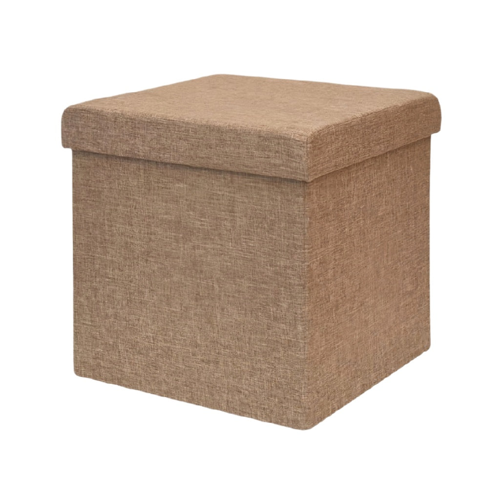 Stylish Square Storage Ottoman with Soft Fabric Top**