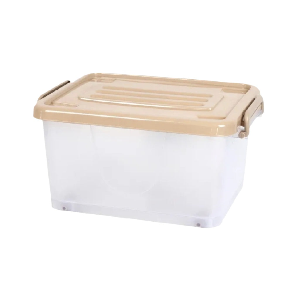Large Transparent Storage Box with Secure Lid and Handles