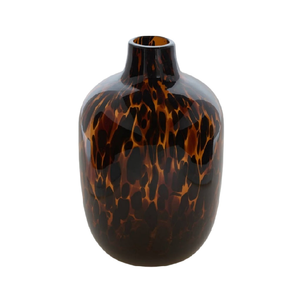Stylish Tortoiseshell Pattern Glass Vase**